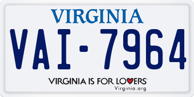 VA license plate VAI7964