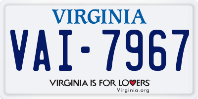 VA license plate VAI7967