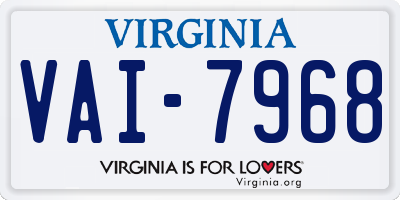 VA license plate VAI7968