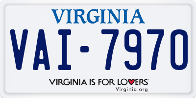 VA license plate VAI7970