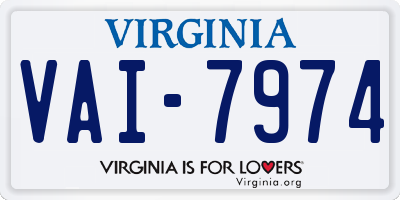 VA license plate VAI7974