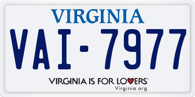 VA license plate VAI7977