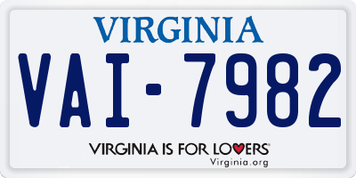 VA license plate VAI7982