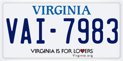 VA license plate VAI7983