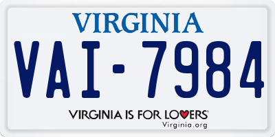 VA license plate VAI7984