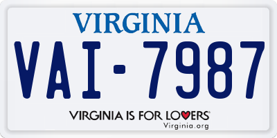 VA license plate VAI7987