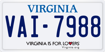 VA license plate VAI7988
