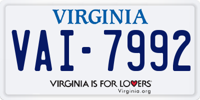 VA license plate VAI7992