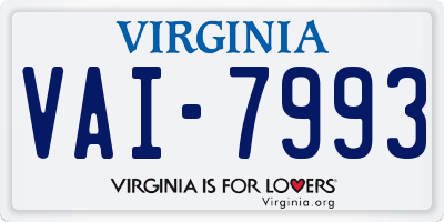 VA license plate VAI7993