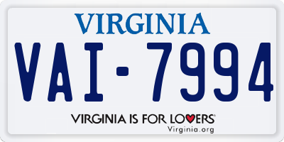 VA license plate VAI7994