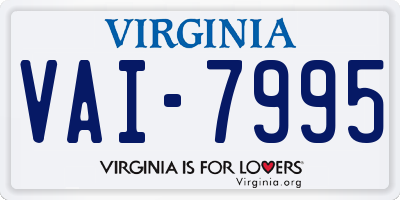 VA license plate VAI7995