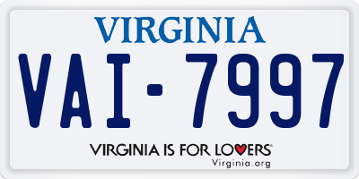 VA license plate VAI7997