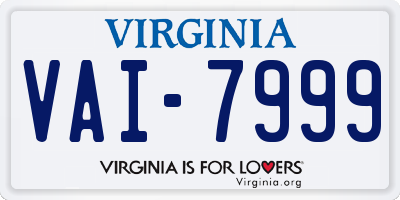 VA license plate VAI7999