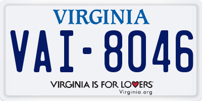 VA license plate VAI8046