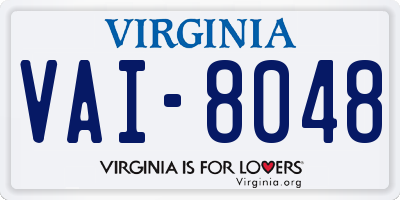 VA license plate VAI8048