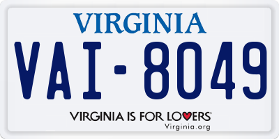 VA license plate VAI8049