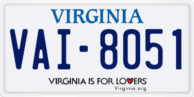 VA license plate VAI8051