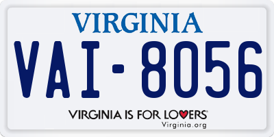 VA license plate VAI8056