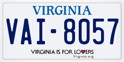 VA license plate VAI8057