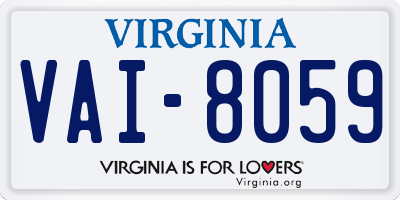 VA license plate VAI8059