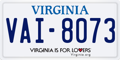 VA license plate VAI8073