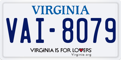 VA license plate VAI8079