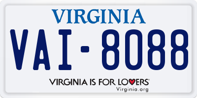 VA license plate VAI8088