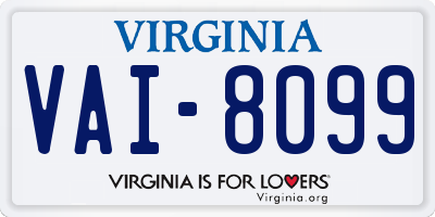 VA license plate VAI8099