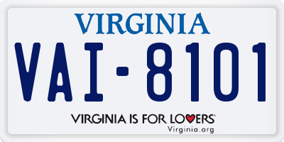 VA license plate VAI8101