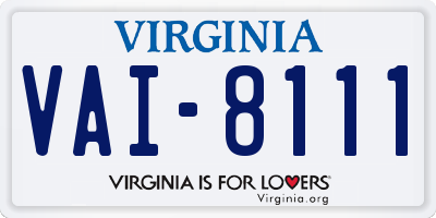 VA license plate VAI8111