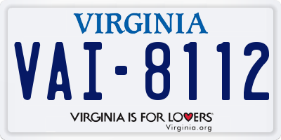 VA license plate VAI8112