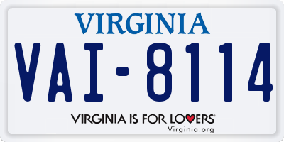 VA license plate VAI8114
