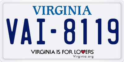 VA license plate VAI8119