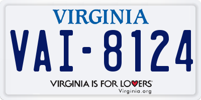 VA license plate VAI8124