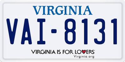 VA license plate VAI8131