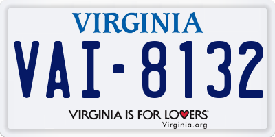 VA license plate VAI8132