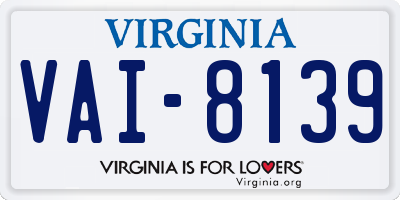 VA license plate VAI8139