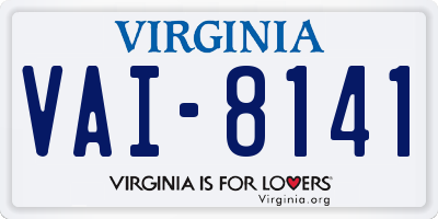 VA license plate VAI8141