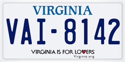 VA license plate VAI8142