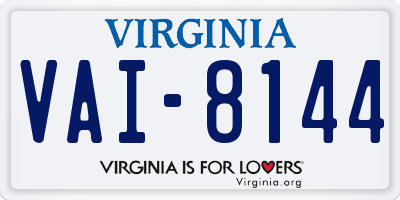 VA license plate VAI8144