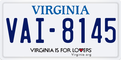 VA license plate VAI8145