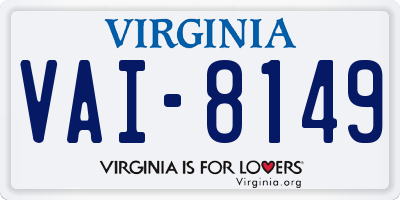 VA license plate VAI8149