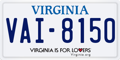 VA license plate VAI8150
