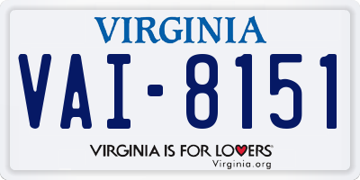 VA license plate VAI8151