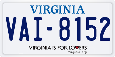 VA license plate VAI8152