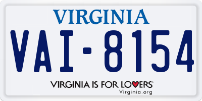 VA license plate VAI8154