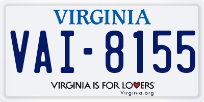 VA license plate VAI8155