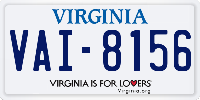 VA license plate VAI8156