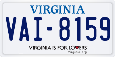 VA license plate VAI8159