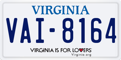 VA license plate VAI8164
